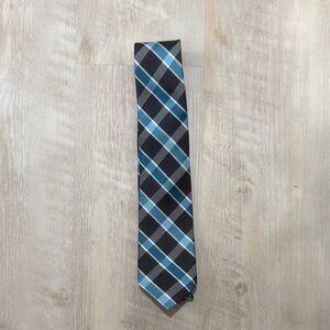 Bespoke Classic Black and Blue Plaid Tie